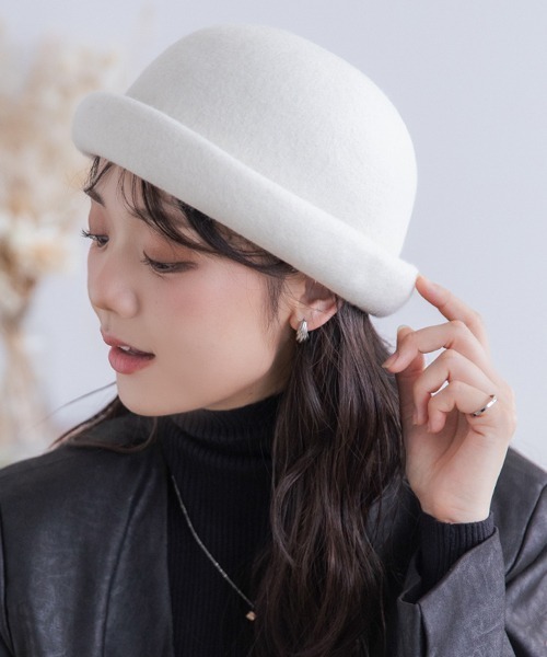 polcadot（ポルカドット）の「バスク ロールキャップ/ユニセックス（ニットキャップ/ビーニー・レディース・ブラウン/アイボリー/ブラック・FREE）」の2枚目の写真