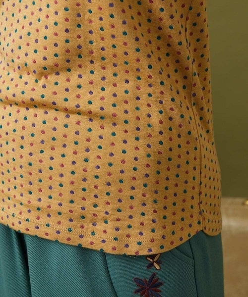 接結ドットタートルネックカットソー（Tシャツ/カットソー