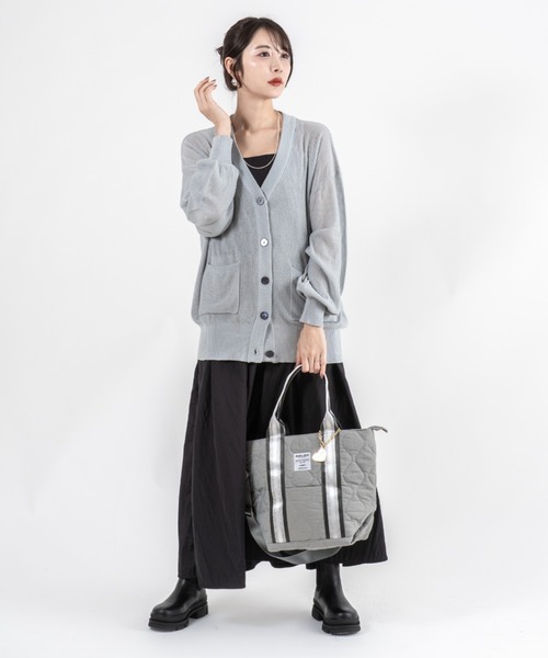 Jolie Joli(ジョリージョリ)の「【Jolie Joli/ジョリージョリ】2WAY ナイロン キルティング トートバッグ ショルダー付き A4対応(ハンドバッグ・レディース・ネイビー/ブラック/グレー・FREE)」の15枚目の写真