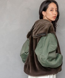 HEREIAM | 【HEREIAM】異素材MIXで主役級。ドッキングファーブルゾン(ブルゾン)