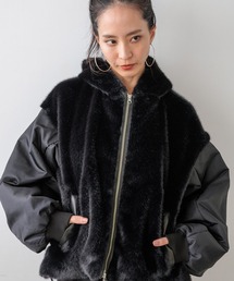 HEREIAM（ヘレイアム）の「【HEREIAM】異素材MIXで主役級。ドッキングファーブルゾン（ブルゾン）」