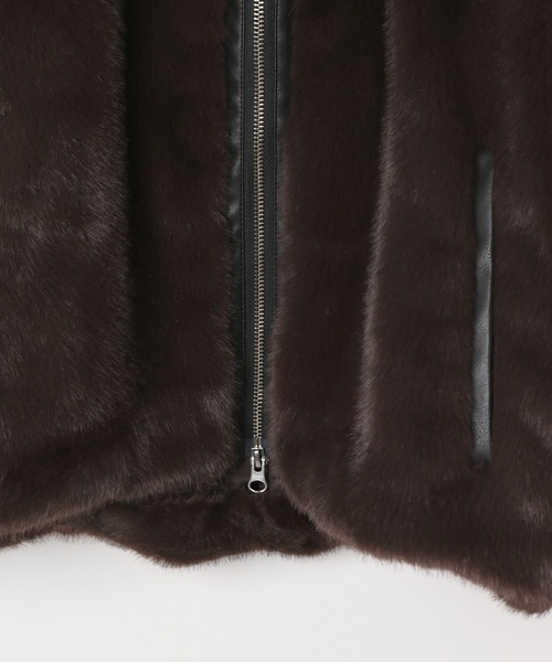 HEREIAM（ヘレイアム）の「【HEREIAM】異素材MIXで主役級。ドッキングファーブルゾン（ブルゾン・レディース・ブラック/ブラウン・FREE）」の15枚目の写真