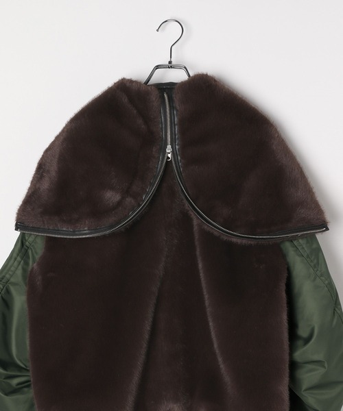 HEREIAM（ヘレイアム）の「【HEREIAM】異素材MIXで主役級。ドッキングファーブルゾン（ブルゾン・レディース・ブラック/ブラウン・FREE）」の17枚目の写真