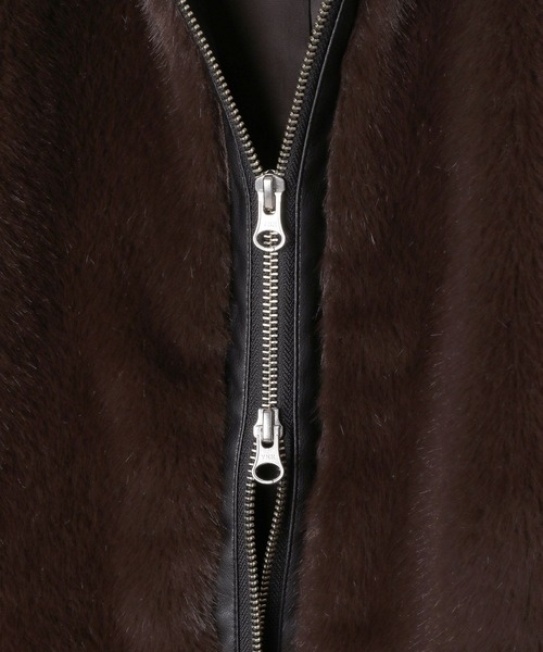 HEREIAM（ヘレイアム）の「【HEREIAM】異素材MIXで主役級。ドッキングファーブルゾン（ブルゾン・レディース・ブラック/ブラウン・FREE）」の19枚目の写真