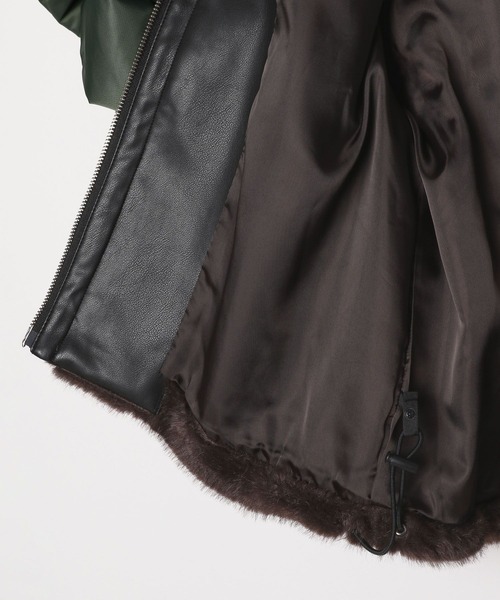 HEREIAM（ヘレイアム）の「【HEREIAM】異素材MIXで主役級。ドッキングファーブルゾン（ブルゾン・レディース・ブラック/ブラウン・FREE）」の20枚目の写真