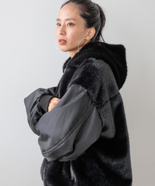 HEREIAM】異素材MIXで主役級。ドッキングファーブルゾン（ブルゾン