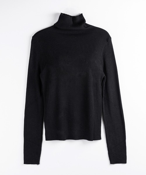 me+em select(ミームセレクト)の「【 3color 】 ハイネックスリムリブニットトップス / highneck slim lib knit tops(ニット/セーター・レディース・ブラック/アイボリー/グレー・FREE)」の9枚目の写真