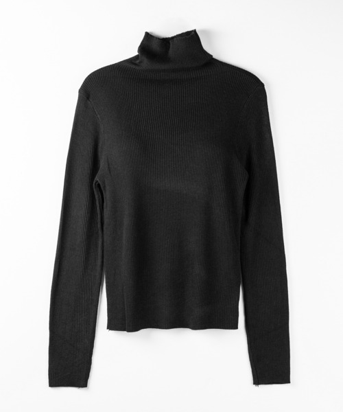 me+em select(ミームセレクト)の「【 3color 】 ハイネックスリムリブニットトップス / highneck slim lib knit tops(ニット/セーター・レディース・ブラック/アイボリー/グレー・FREE)」の8枚目の写真