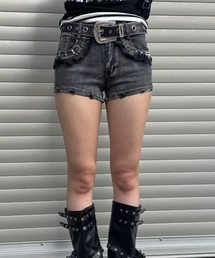 ZIPPER CLUB（ZIPPER CLUB ジッパークラブ）の「metal studs denim short pants（デニムパンツ）」