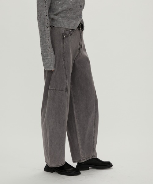NUJOH(ヌゾ)の「Wide Panel Denim Pants / ワイドパネルデニムパンツ(デニムパンツ・レディース・チャコールグレー/ブルー・SMALL/MEDIUM)」の10枚目の写真