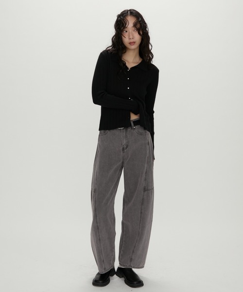 NUJOH(ヌゾ)の「Wide Panel Denim Pants / ワイドパネルデニムパンツ(デニムパンツ・レディース・チャコールグレー/ブルー・SMALL/MEDIUM)」の22枚目の写真