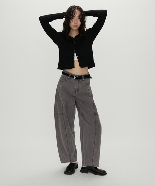 NUJOH(ヌゾ)の「Wide Panel Denim Pants / ワイドパネルデニムパンツ(デニムパンツ・レディース・チャコールグレー/ブルー・SMALL/MEDIUM)」の7枚目の写真