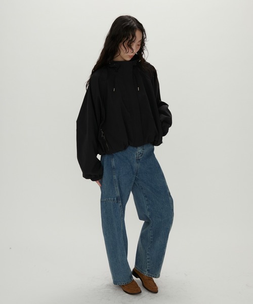 NUJOH(ヌゾ)の「Wide Panel Denim Pants / ワイドパネルデニムパンツ(デニムパンツ・レディース・チャコールグレー/ブルー・SMALL/MEDIUM)」の6枚目の写真