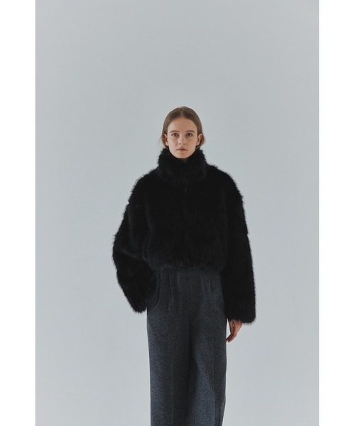 ジャケット・アウター Upcycled eco fur short coat eco fur short jacket