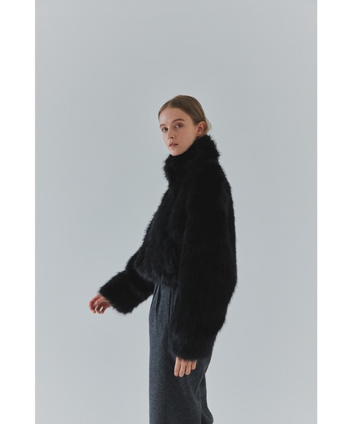 eco fur short jacket