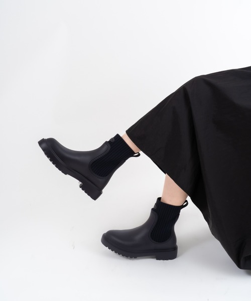 UNISA（ユニサ）の「【UNISA/ウニサ】異素材コンビ 軽量 リブニット レインブーツ FAYNAR スペイン製（レインシューズ・レディース・ブラック/ベージュ系その他/ネイビー・36/37/38/39）」の19枚目の写真