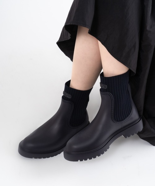 UNISA（ユニサ）の「【UNISA/ウニサ】異素材コンビ 軽量 リブニット レインブーツ FAYNAR スペイン製（レインシューズ・レディース・ブラック/ベージュ系その他/ネイビー・36/37/38/39）」の20枚目の写真