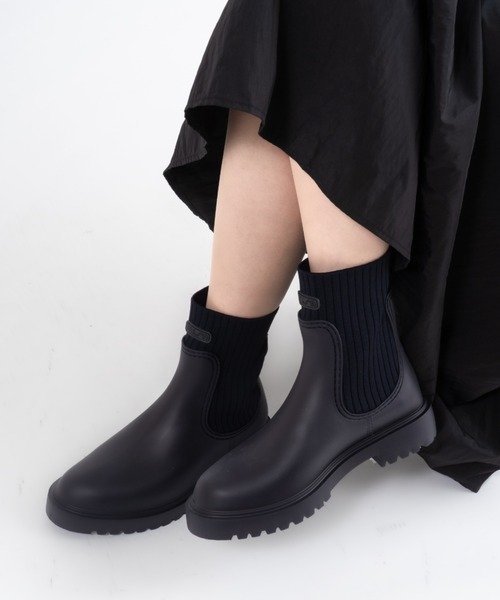 UNISA（ユニサ）の「【UNISA/ウニサ】異素材コンビ 軽量 リブニット レインブーツ FAYNAR スペイン製（レインシューズ・レディース・ブラック/ベージュ系その他/ネイビー・36/37/38/39）」の21枚目の写真