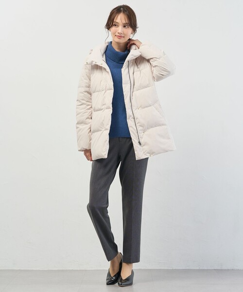 J.PRESS(ジェイプレス)の「【洗える・2way】タフタダウン ミドル丈 コート(ダウンジャケット/コート・レディース・ブラック系/グレー系/アイボリー系/ブラウン系・T13/T15)」の10枚目の写真