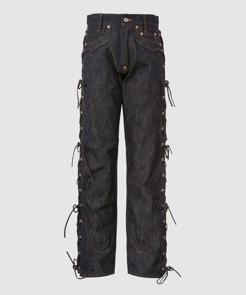 RIGID BIKER DENIM PANTS