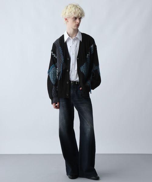 HARE ピグメントステッチニットカーディガン HARE（ハレ）の「ピグメントステッチニットカーディガン(HARE