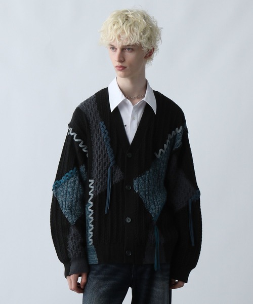 HARE ピグメントステッチニットカーディガン HARE（ハレ）の「ピグメントステッチニットカーディガン(HARE