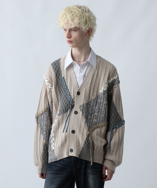 HARE（ハレ）の「ハイショクステッチニットカーディガン(HARE