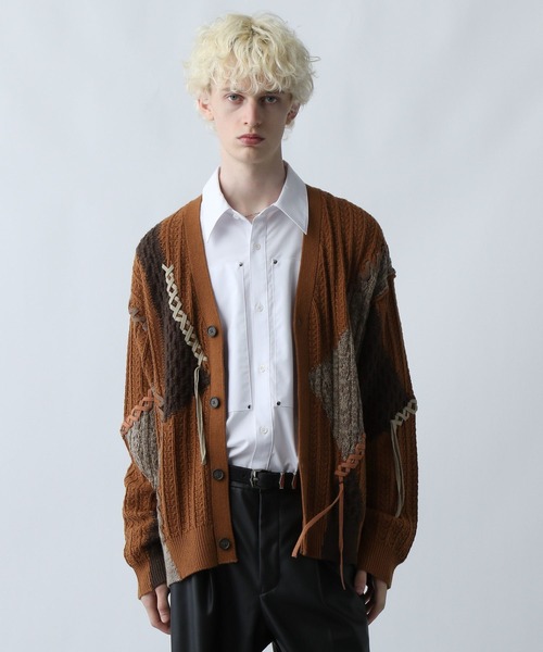 HARE ピグメントステッチニットカーディガン HARE（ハレ）の「ピグメントステッチニットカーディガン(HARE