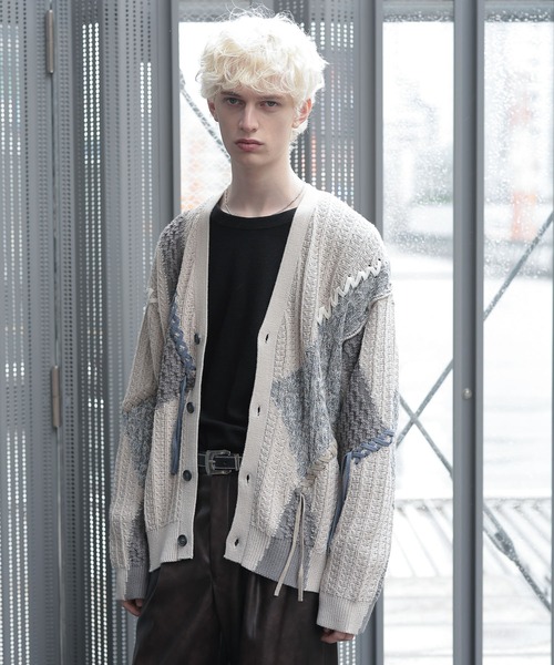 HYS グレー カーディガン セール】《洗える・タンブル乾燥可》クルーネックニットカーディガン