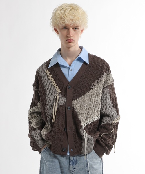 HARE ハイショクステッチニットカーディガン ハイショクステッチニットカーディガン(HARE)（カーディガン/ボレロ