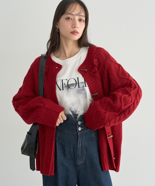 エポカ　EPOCA ニットカーディガン　ジャケット　フラワー　モチーフ エポカ EPOCA ニットカーディガン ジャケット フラワー モチーフ