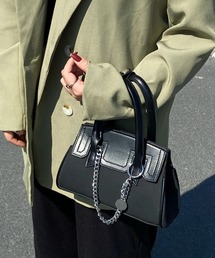 c.u.l | 2WAY チェーンデザイン レザーライク ショルダーハンドバッグ cula1314(ハンドバッグ)