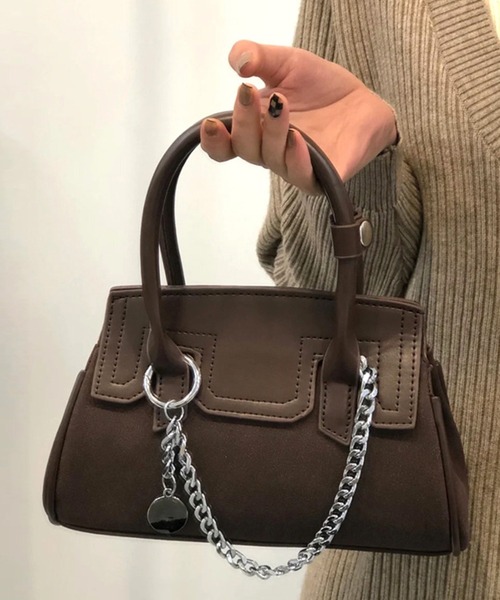 c.u.l（シーユーエル）の「2WAY チェーンデザイン レザーライク ショルダーハンドバッグ cula1314（ハンドバッグ・レディース・ブラック/ブラウン・FREE）」の7枚目の写真