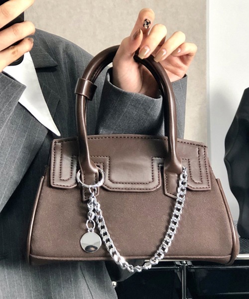 c.u.l（シーユーエル）の「2WAY チェーンデザイン レザーライク ショルダーハンドバッグ cula1314（ハンドバッグ・レディース・ブラック/ブラウン・FREE）」の8枚目の写真