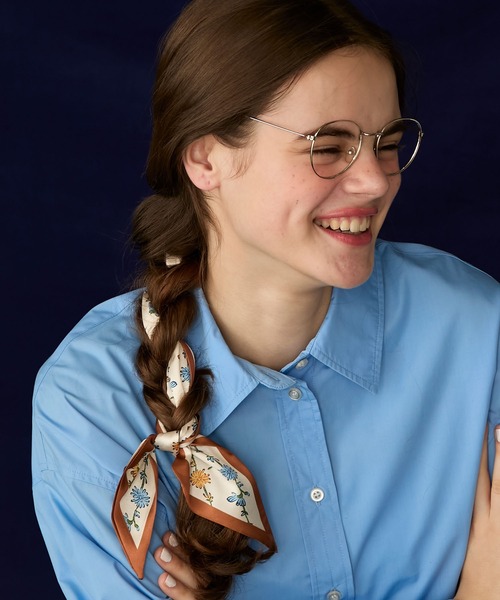 BONLECILL Marche（ボンルシールマルシェ）の「【BONLECILL Marche】《選べる9柄！》アソートリボンスカーフ（バンダナ/スカーフ・レディース・グリーン/ブラック/ブラウン系1/チョコ/ブラウン/テラコッタ/ホワイト/ベージュ/オレンジ系1・FREE）」の6枚目の写真