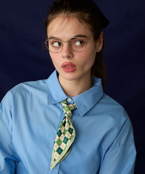 BONLECILL Marche（ボンルシールマルシェ）の「【BONLECILL Marche】《選べる9柄！》アソートリボンスカーフ（バンダナ/スカーフ・レディース・グリーン/ブラック/ブラウン系1/チョコ/ブラウン/テラコッタ/ホワイト/ベージュ/オレンジ系1・FREE）」の8枚目の写真