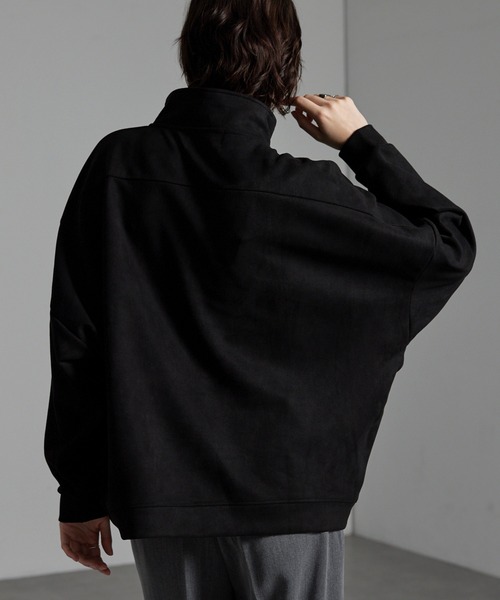CIYOT(シヨウト)の「【CIYOT】オーバーサイズ スタンドネック ハーフジッププルオーバー(スウェット・メンズ・ネイビー/ライトグレー/ダークブラウン/チャコールグレー/ブラック/アイボリー・M/L)」の12枚目の写真