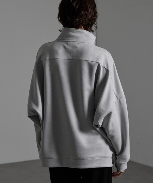 CIYOT(シヨウト)の「【CIYOT】オーバーサイズ スタンドネック ハーフジッププルオーバー(スウェット・メンズ・ネイビー/ライトグレー/ダークブラウン/チャコールグレー/ブラック/アイボリー・M/L)」の22枚目の写真