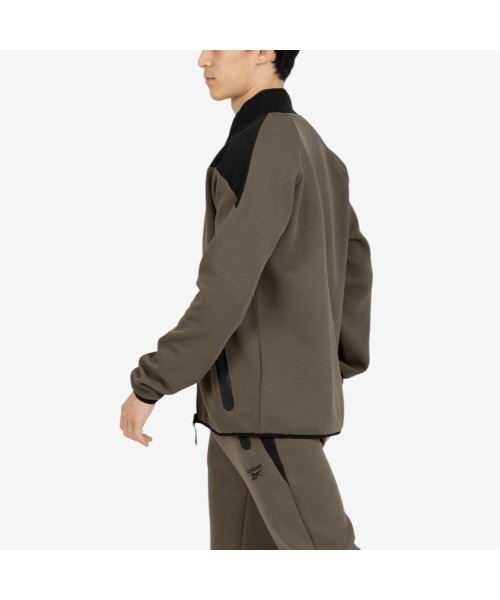 Reebok(リーボック)の「ビッグベクター ジャケット / CONTRAST PANEL FUNNELNECK JACKET(ジャージ・メンズ・アーミー/チャコールグレー×ブラック/グレー・X-LARGE/SMALL/MEDIUM/LARGE)」の9枚目の写真