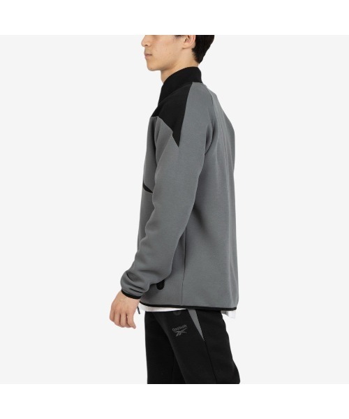 Reebok(リーボック)の「ビッグベクター ジャケット / CONTRAST PANEL FUNNELNECK JACKET(ジャージ・メンズ・アーミー/チャコールグレー×ブラック/グレー・X-LARGE/SMALL/MEDIUM/LARGE)」の15枚目の写真
