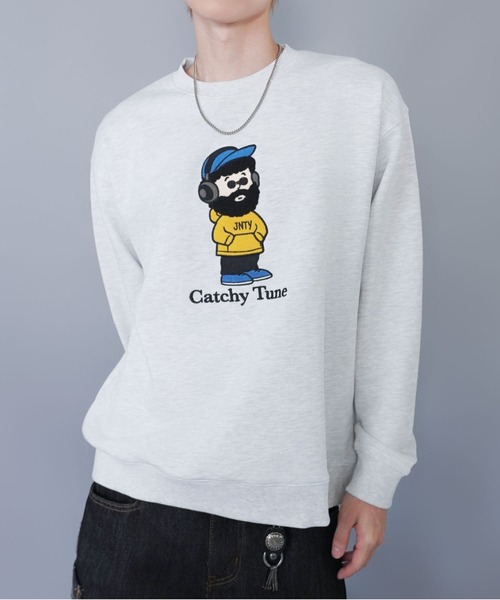 SPINNS(スピンズ)の「ひげおじさんスウェット/ミュージック/立体刺繍デザイン/裏毛コットン素材(スウェット・メンズ・ブラック/ネイビー/アッシュグレー・ONESIZE)」の2枚目の写真