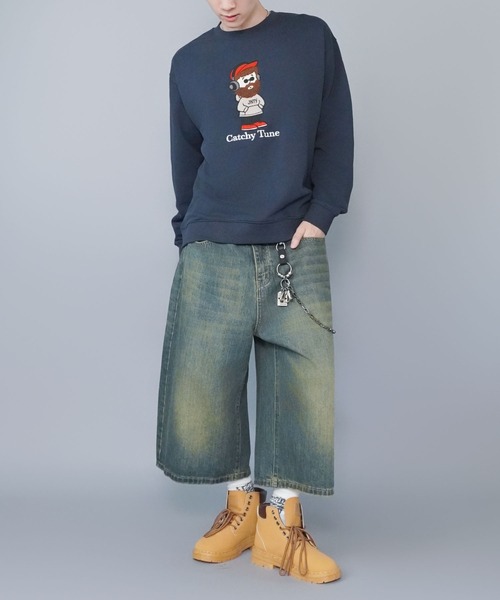 SPINNS(スピンズ)の「ひげおじさんスウェット/ミュージック/立体刺繍デザイン/裏毛コットン素材(スウェット・メンズ・ブラック/ネイビー/アッシュグレー・ONESIZE)」の6枚目の写真