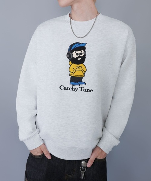 SPINNS(スピンズ)の「ひげおじさんスウェット/ミュージック/立体刺繍デザイン/裏毛コットン素材(スウェット・メンズ・ブラック/ネイビー/アッシュグレー・ONESIZE)」の4枚目の写真