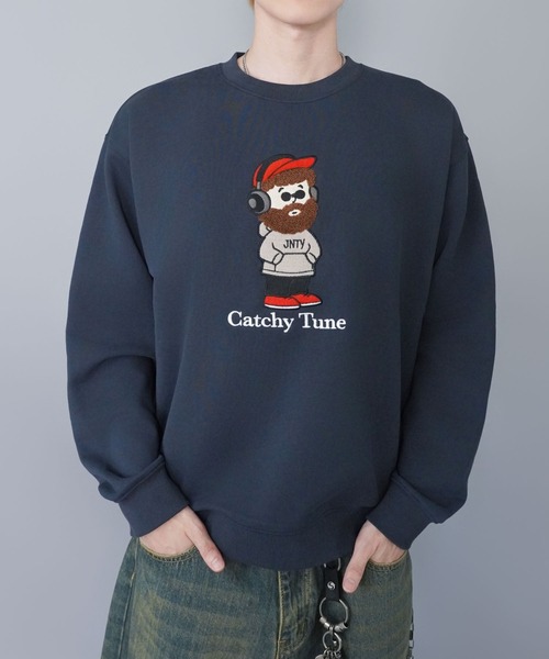 SPINNS(スピンズ)の「ひげおじさんスウェット/ミュージック/立体刺繍デザイン/裏毛コットン素材(スウェット・メンズ・ブラック/ネイビー/アッシュグレー・ONESIZE)」の13枚目の写真