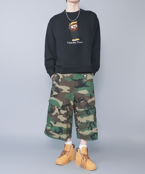 SPINNS(スピンズ)の「ひげおじさんスウェット/ミュージック/立体刺繍デザイン/裏毛コットン素材(スウェット・メンズ・ブラック/ネイビー/アッシュグレー・ONESIZE)」の22枚目の写真