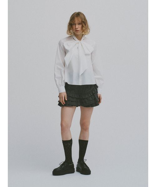 FURFUR（ファーファー）の「フリルレイヤースウェードショートパンツ（その他パンツ・レディース・サックスブルー/ベージュ/チャコールグレー・F）」の11枚目の写真