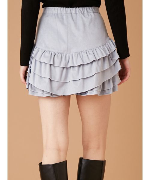 FURFUR（ファーファー）の「フリルレイヤースウェードショートパンツ（その他パンツ・レディース・サックスブルー/ベージュ/チャコールグレー・F）」の16枚目の写真