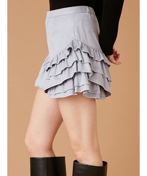FURFUR（ファーファー）の「フリルレイヤースウェードショートパンツ（その他パンツ・レディース・サックスブルー/ベージュ/チャコールグレー・F）」の17枚目の写真