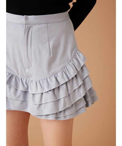 FURFUR（ファーファー）の「フリルレイヤースウェードショートパンツ（その他パンツ・レディース・サックスブルー/ベージュ/チャコールグレー・F）」の18枚目の写真