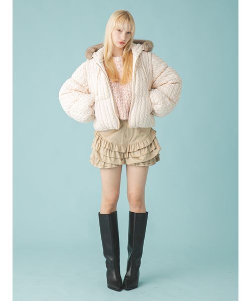 FURFUR（ファーファー）の「フリルレイヤースウェードショートパンツ（その他パンツ・レディース・サックスブルー/ベージュ/チャコールグレー・F）」の21枚目の写真